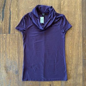 NWT Ann Taylor dark burgundy cowl neck top